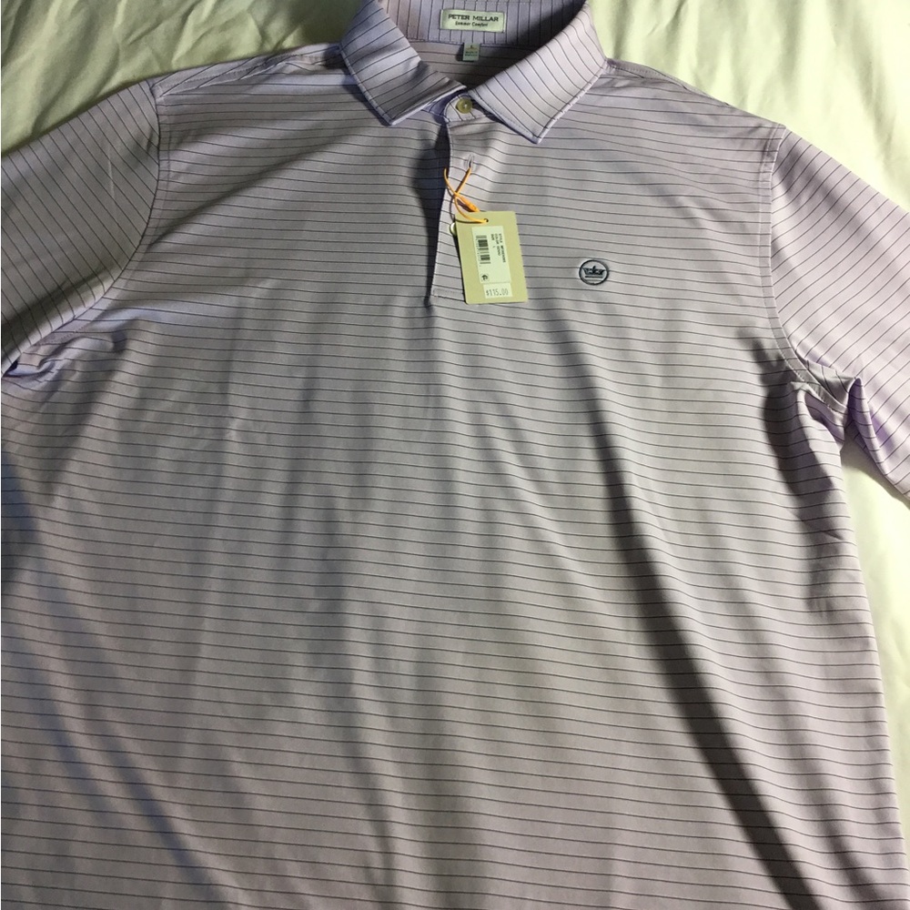 Peter Millar Lavender/Garden violet size L Jersey Polo
